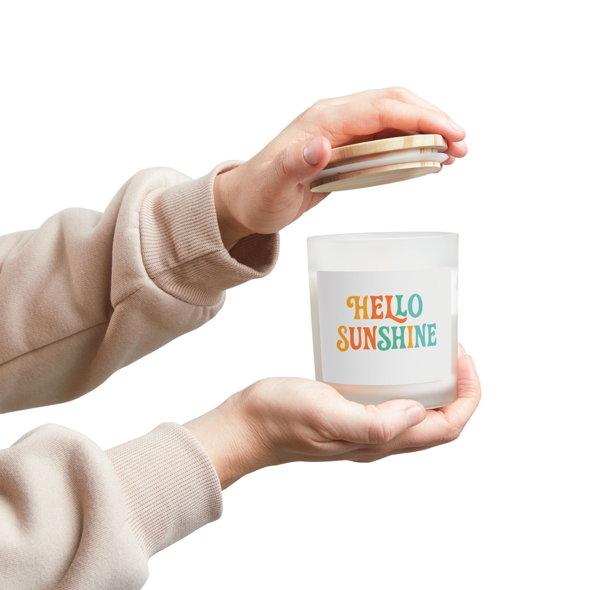 Hello Sunshine Candle - 11oz Frosted Glass Aromatherapy Candle