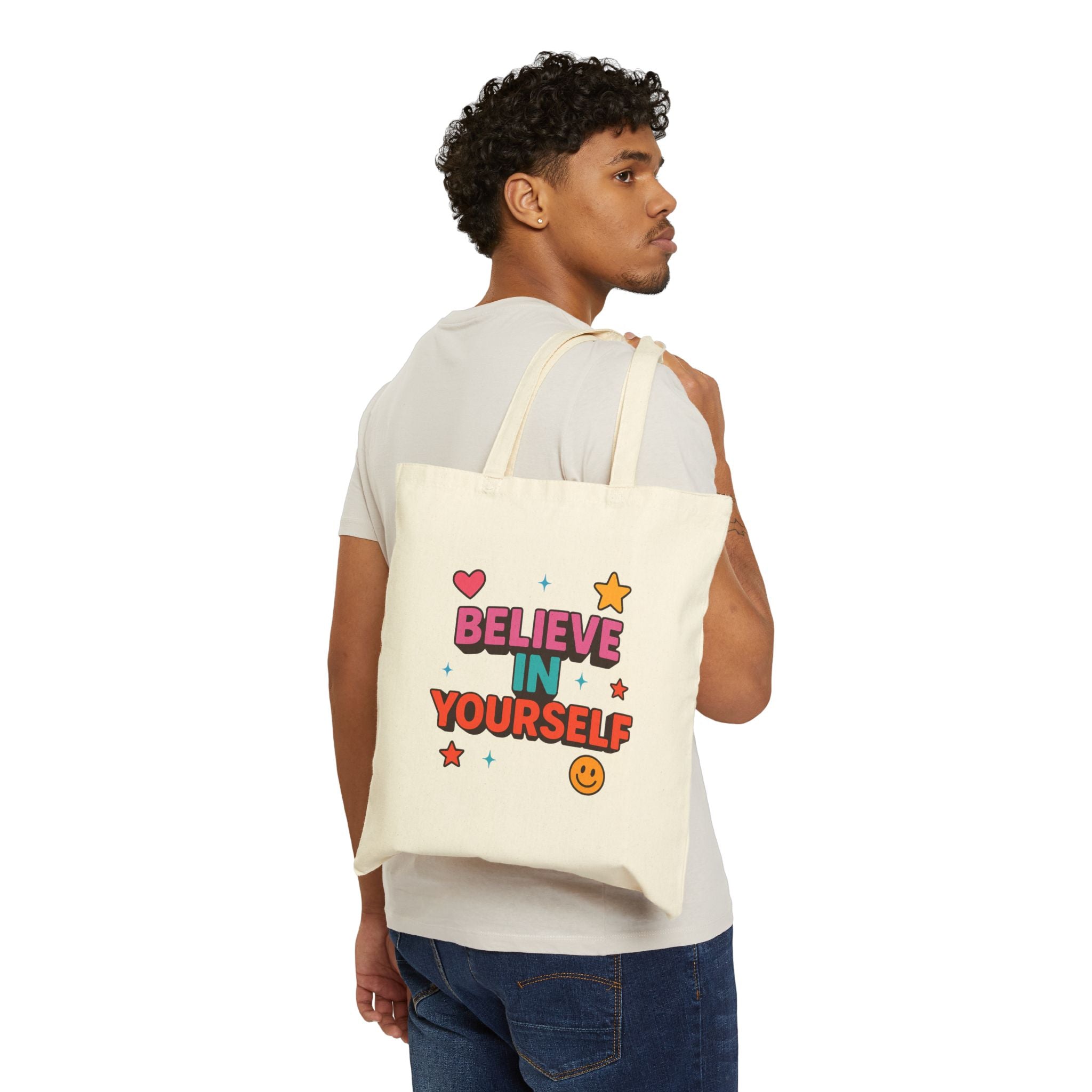 Believe in Yourself Tote Bag, Motivational Shopping Bag, Eco-Friendly Tote, Gift for Friends, Casual Everyday Use