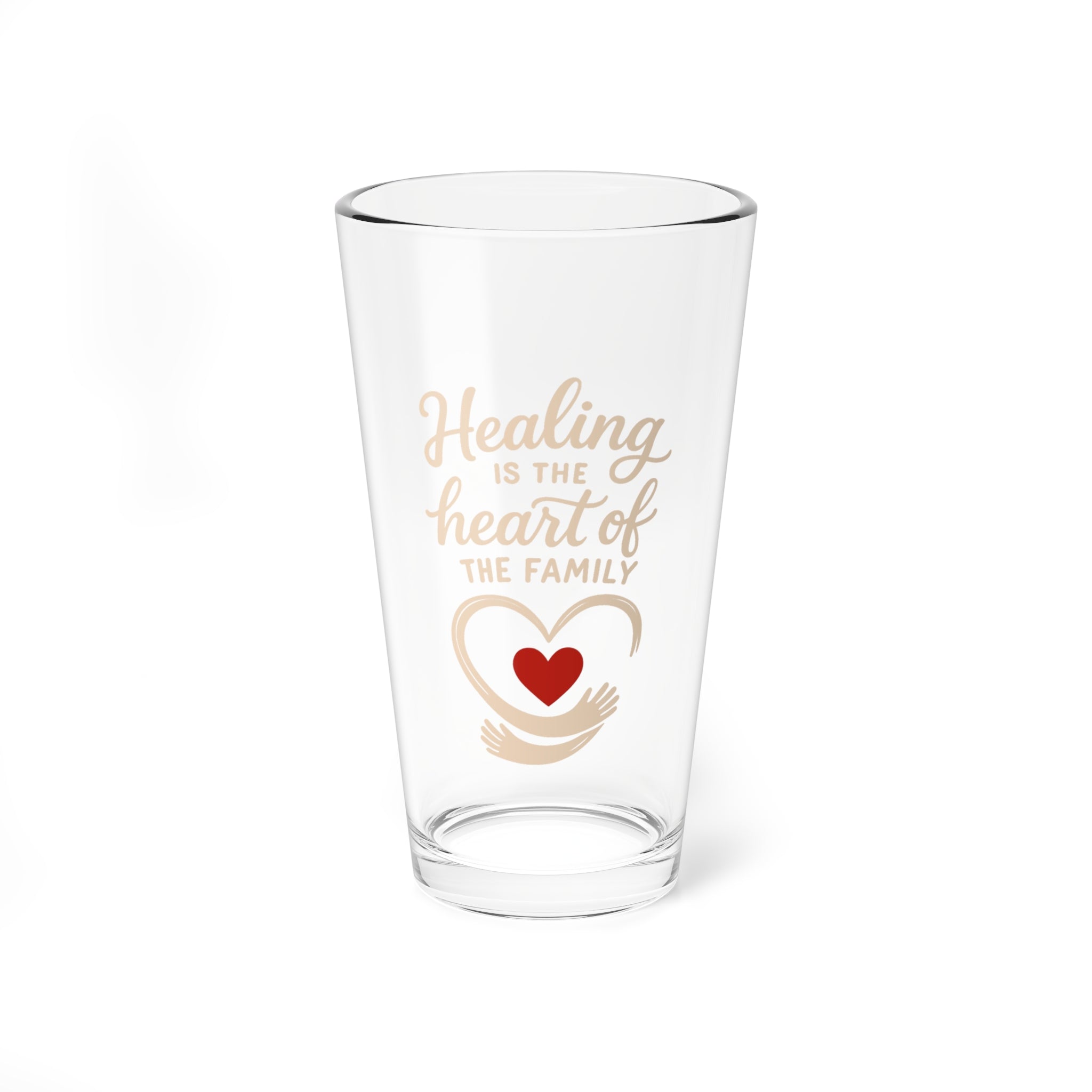 Heart of the Family Mixing Glass - 16oz - Inspirational Drinkware