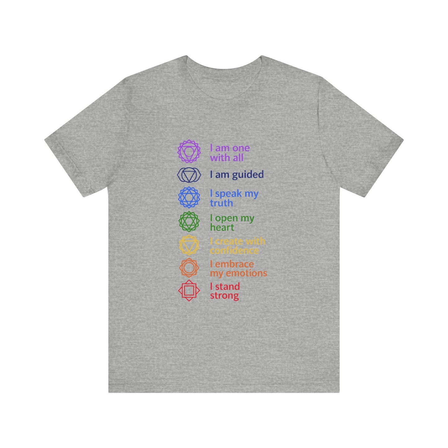 7 Chakras Positive Energy Tee, Spiritual Shirt, Mindfulness Gift, Self-Care Apparel, Positive Vibes T-Shirt, Yoga Wear