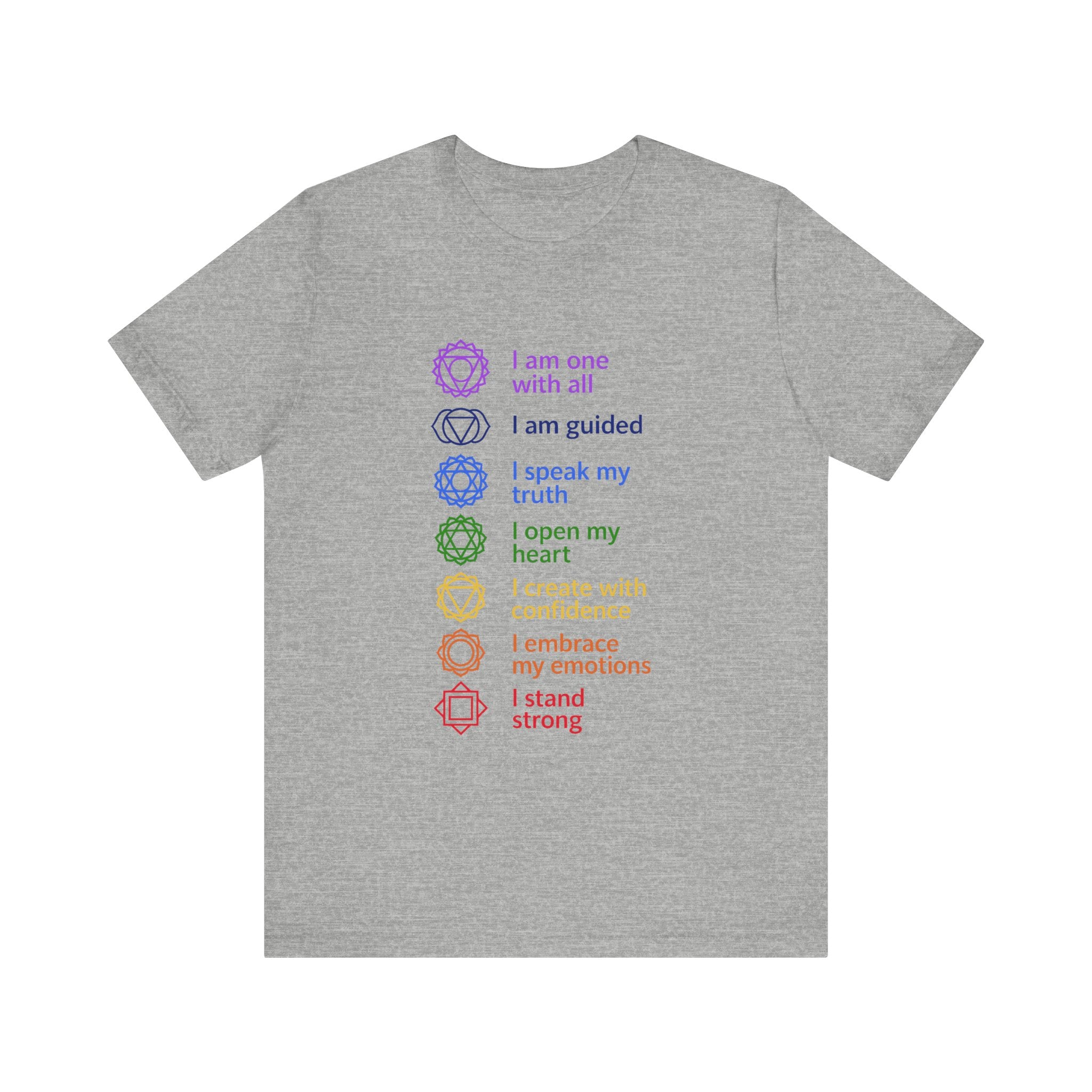 7 Chakras Positive Energy Tee, Spiritual Shirt, Mindfulness Gift, Self-Care Apparel, Positive Vibes T-Shirt, Yoga Wear
