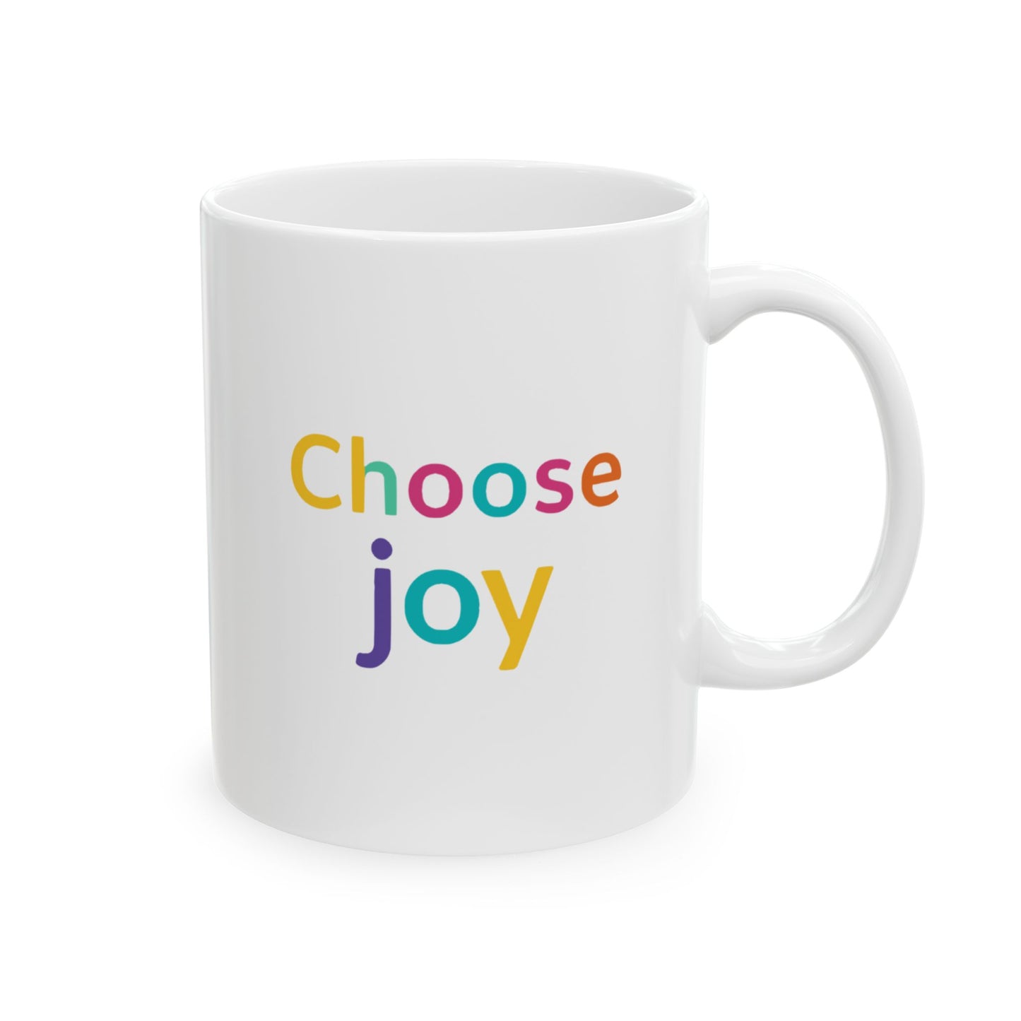 Colorful Inspirational Ceramic Mug - Choose Joy, Coffee Cup, Gift for Friends, Motivational Drinkware, Customizable Tea Mug, Positive Vibes