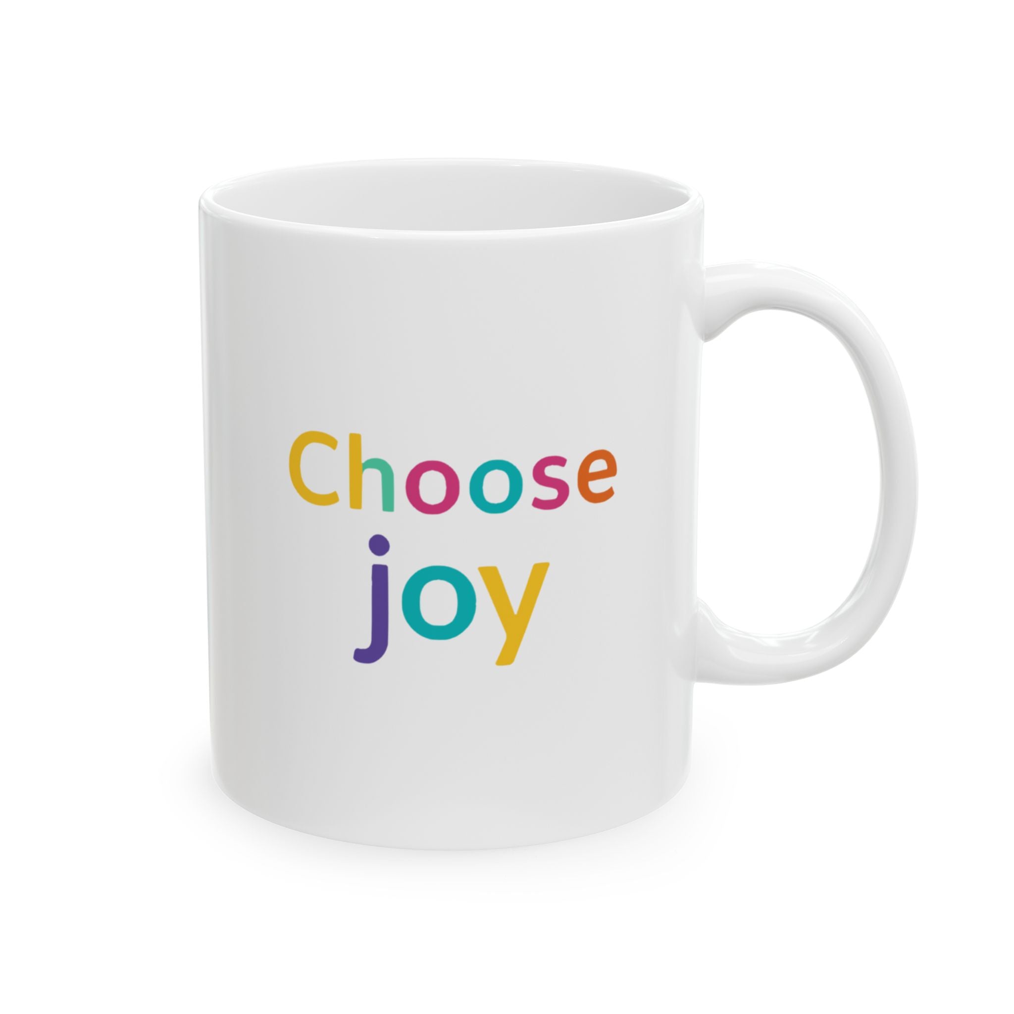 Colorful Inspirational Ceramic Mug - Choose Joy, Coffee Cup, Gift for Friends, Motivational Drinkware, Customizable Tea Mug, Positive Vibes