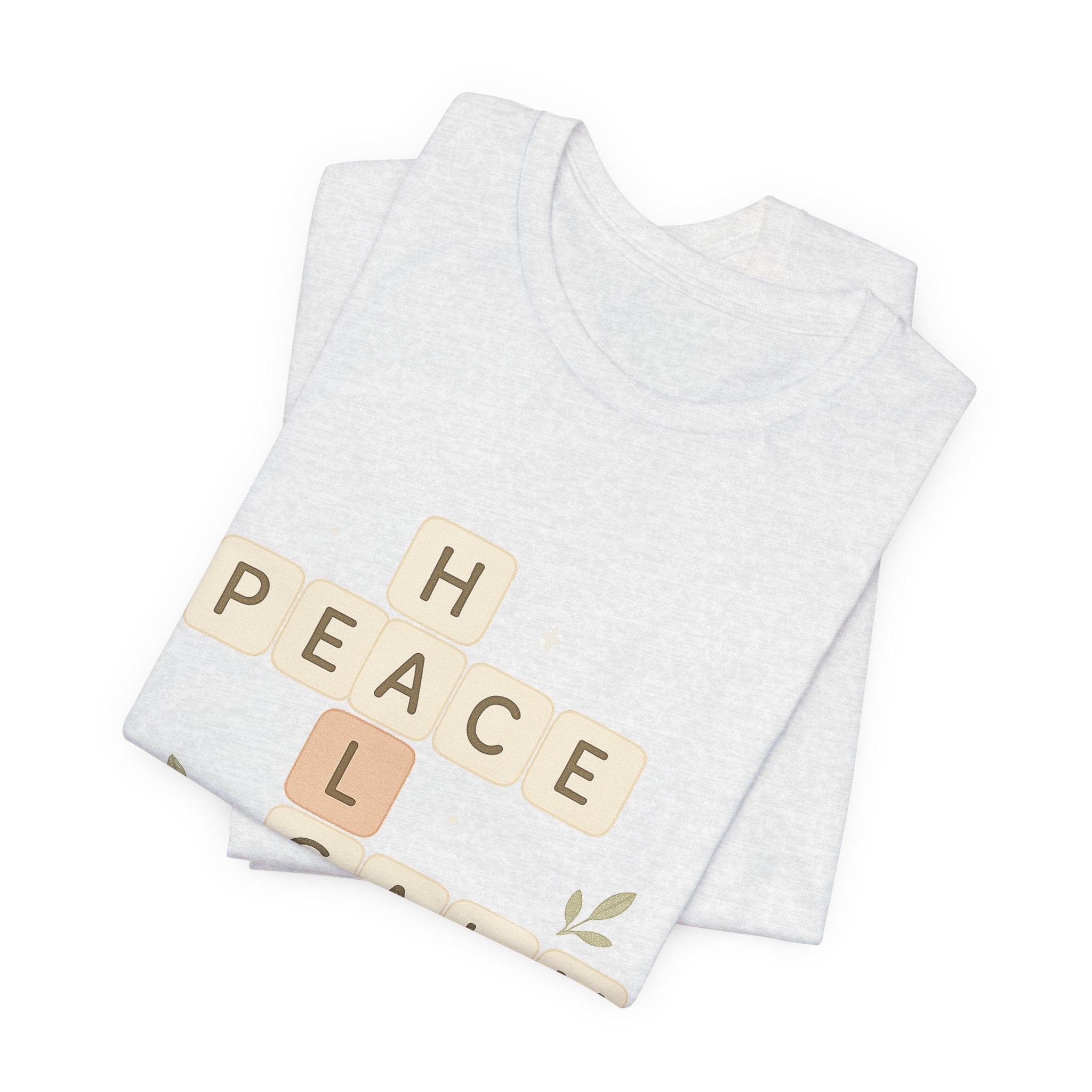 Peace Calm Grow Crossword Tee – Inspirational Word Puzzle T-Shirt