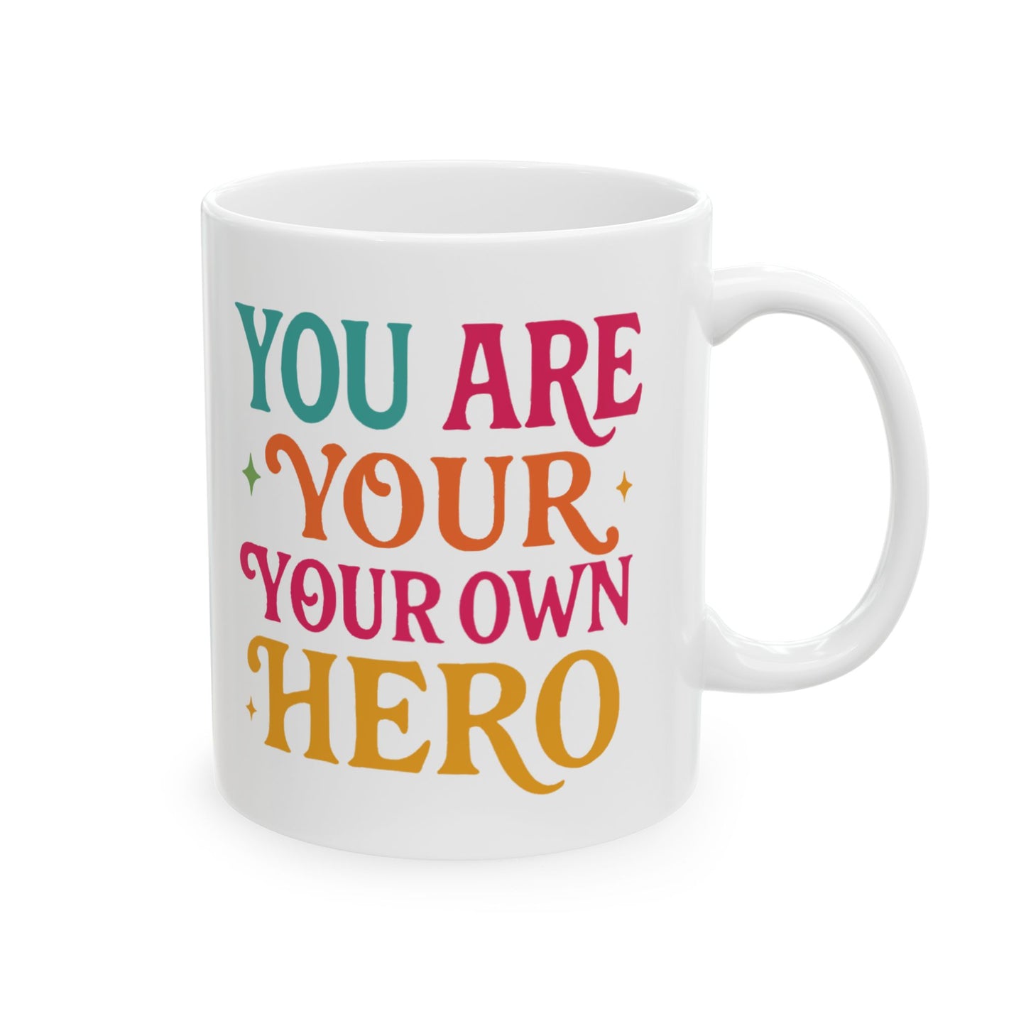 Colorful Motivational Ceramic Mug | Inspirational Gift for Coffee Lovers, Fun Kitchenware, Positive Affirmation Cup, Unique Drinkware