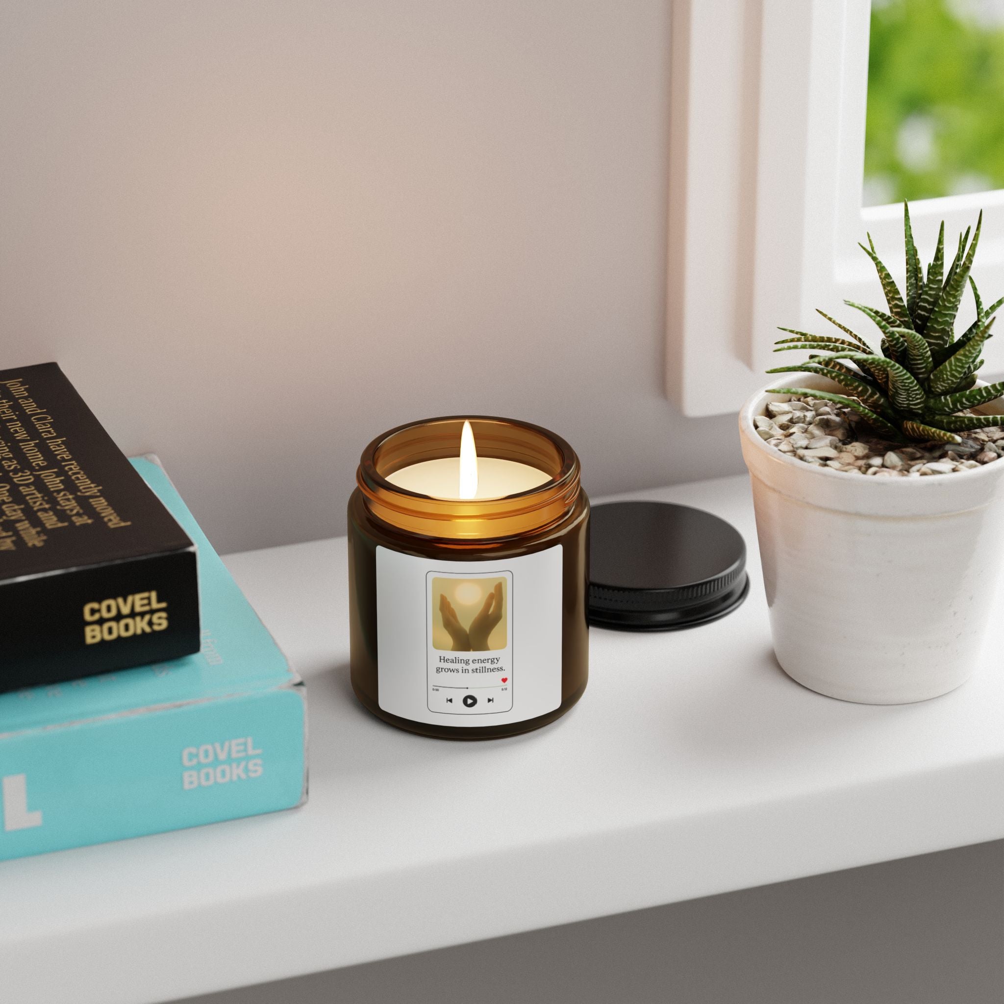 Healing Energy Scented Soy Candle - Amber Jar