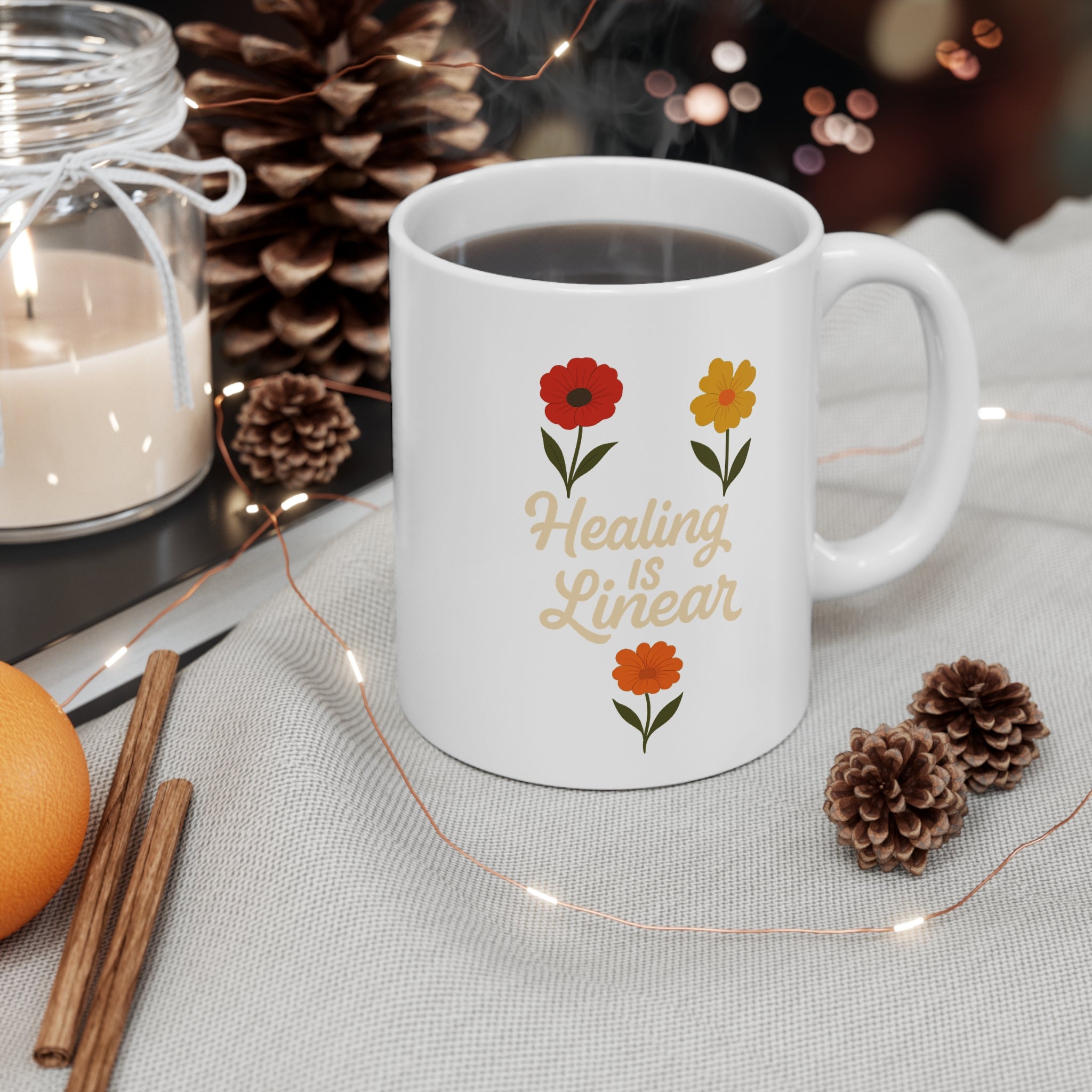 Floral Design 11oz Mug - Perfect Gift for Tea and Coffee Lovers