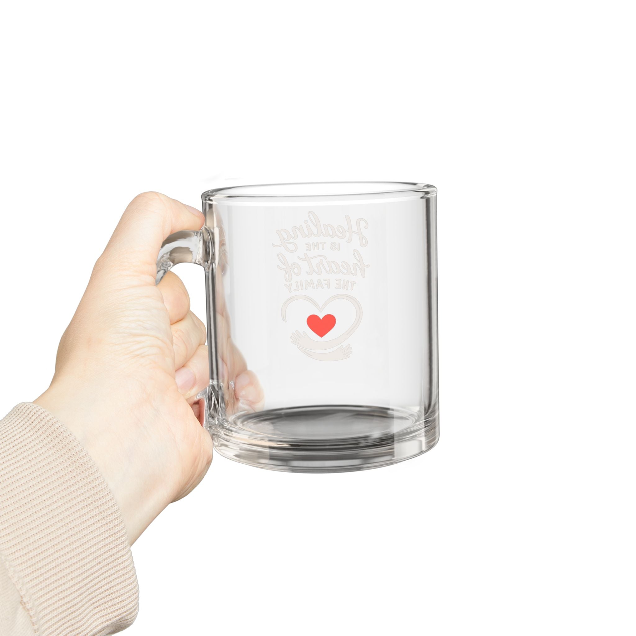 Heartfelt Family Glass Mug, 10oz - Unique Gift for Loved Ones