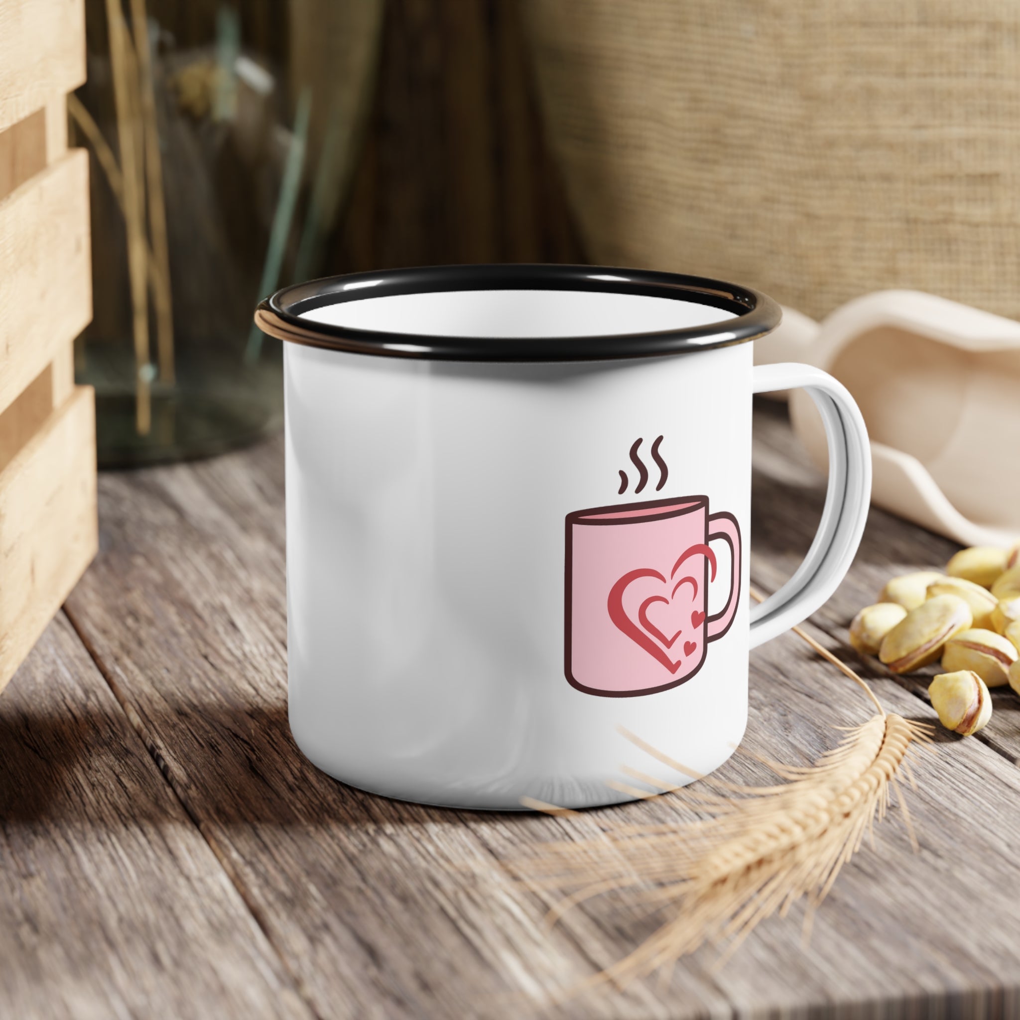 Camping Enamel Mug with Retro Design