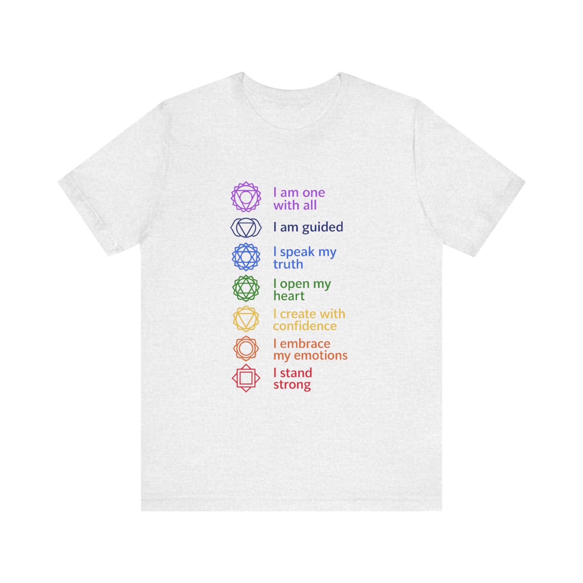 7 Chakras Positive Energy Tee, Spiritual Shirt, Mindfulness Gift, Self-Care Apparel, Positive Vibes T-Shirt, Yoga Wear