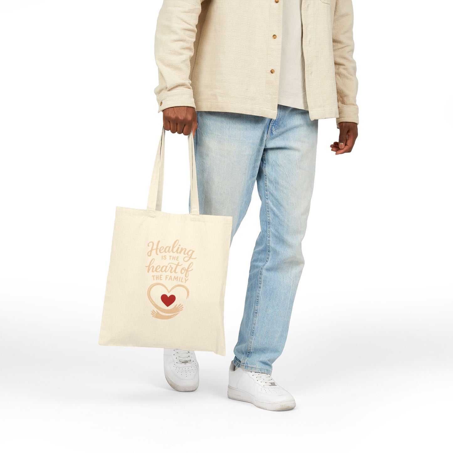 Healing Heart Cotton Canvas Tote Bag