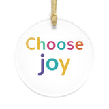 Colorful 'Choose Joy' Acrylic Ornaments