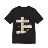 Peace Calm Grow Crossword Tee – Inspirational Word Puzzle T-Shirt