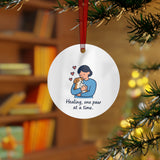 Healing Paw Metal Ornament