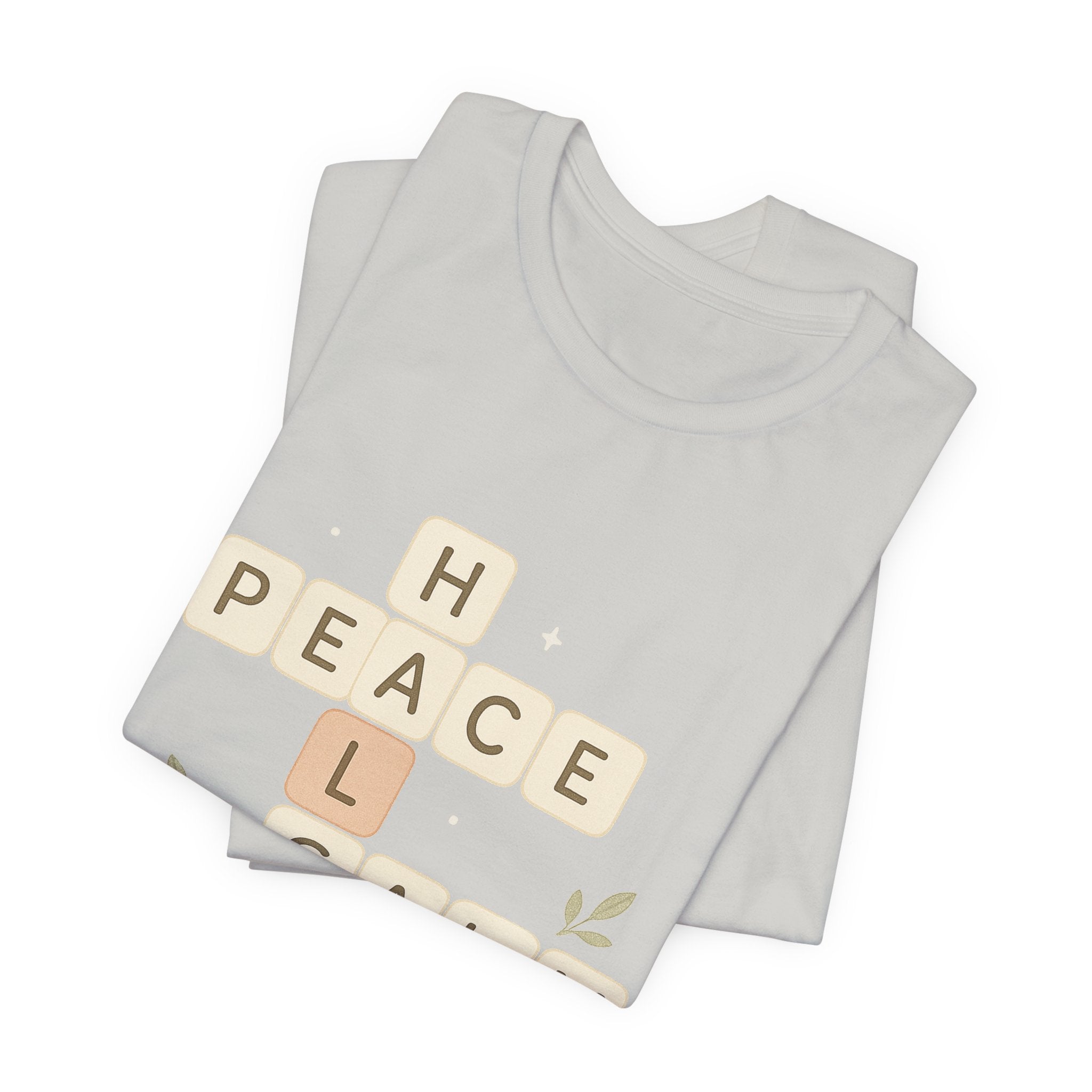 Peace Calm Grow Crossword Tee – Inspirational Word Puzzle T-Shirt