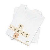 Peace Calm Grow Crossword Tee – Inspirational Word Puzzle T-Shirt