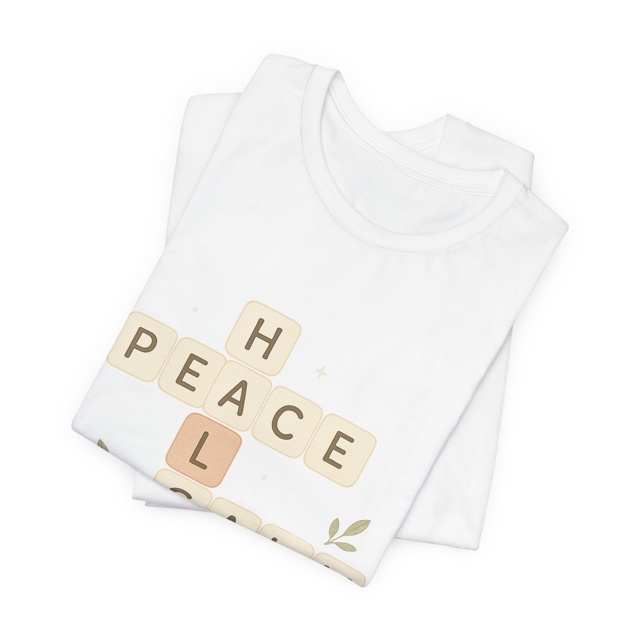Peace Calm Grow Crossword Tee – Inspirational Word Puzzle T-Shirt