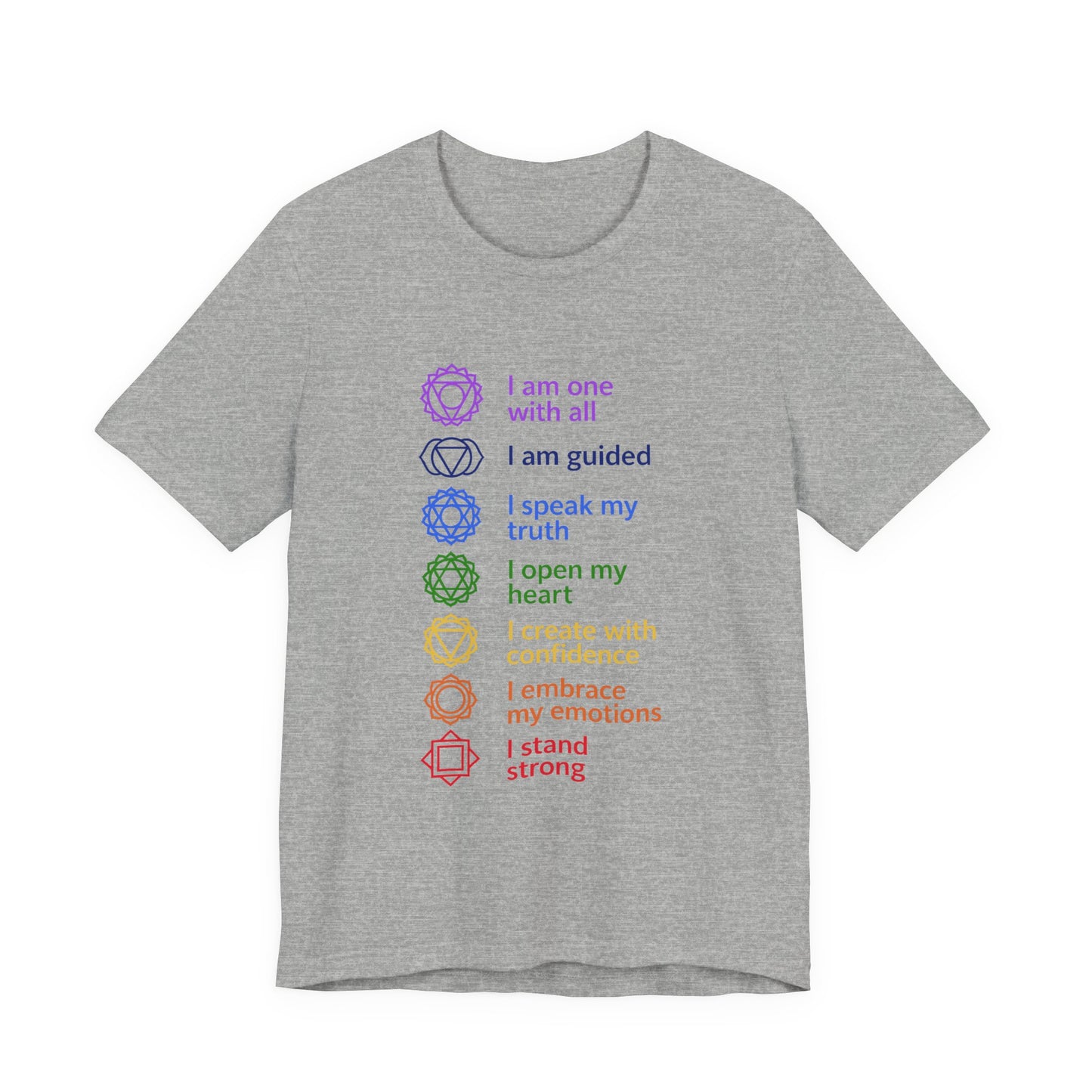 7 Chakras Positive Energy Tee, Spiritual Shirt, Mindfulness Gift, Self-Care Apparel, Positive Vibes T-Shirt, Yoga Wear