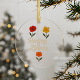 Healing is Linear Acrylic Ornaments - Floral Christmas Decor