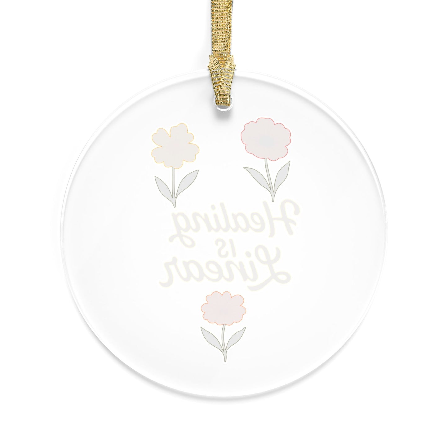 Healing is Linear Acrylic Ornaments - Floral Christmas Decor