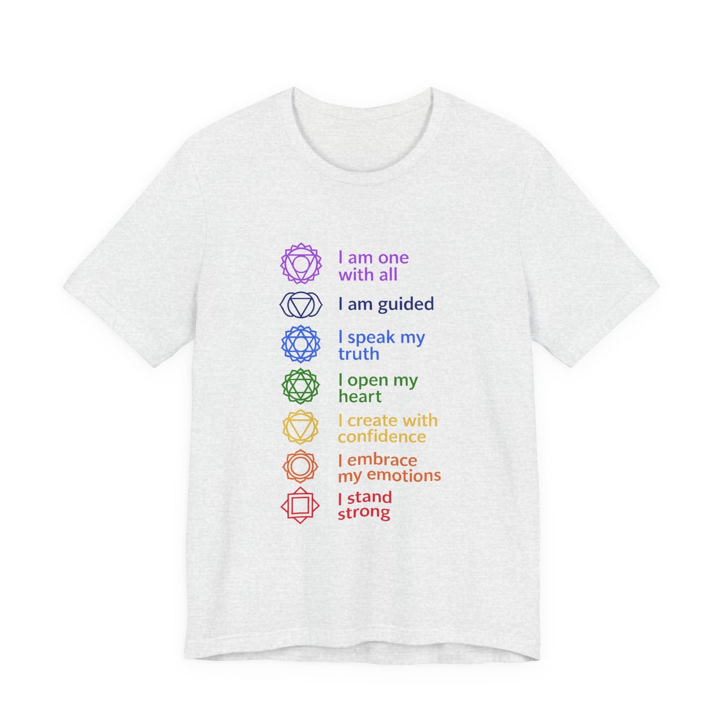 7 Chakras Positive Energy Tee, Spiritual Shirt, Mindfulness Gift, Self-Care Apparel, Positive Vibes T-Shirt, Yoga Wear