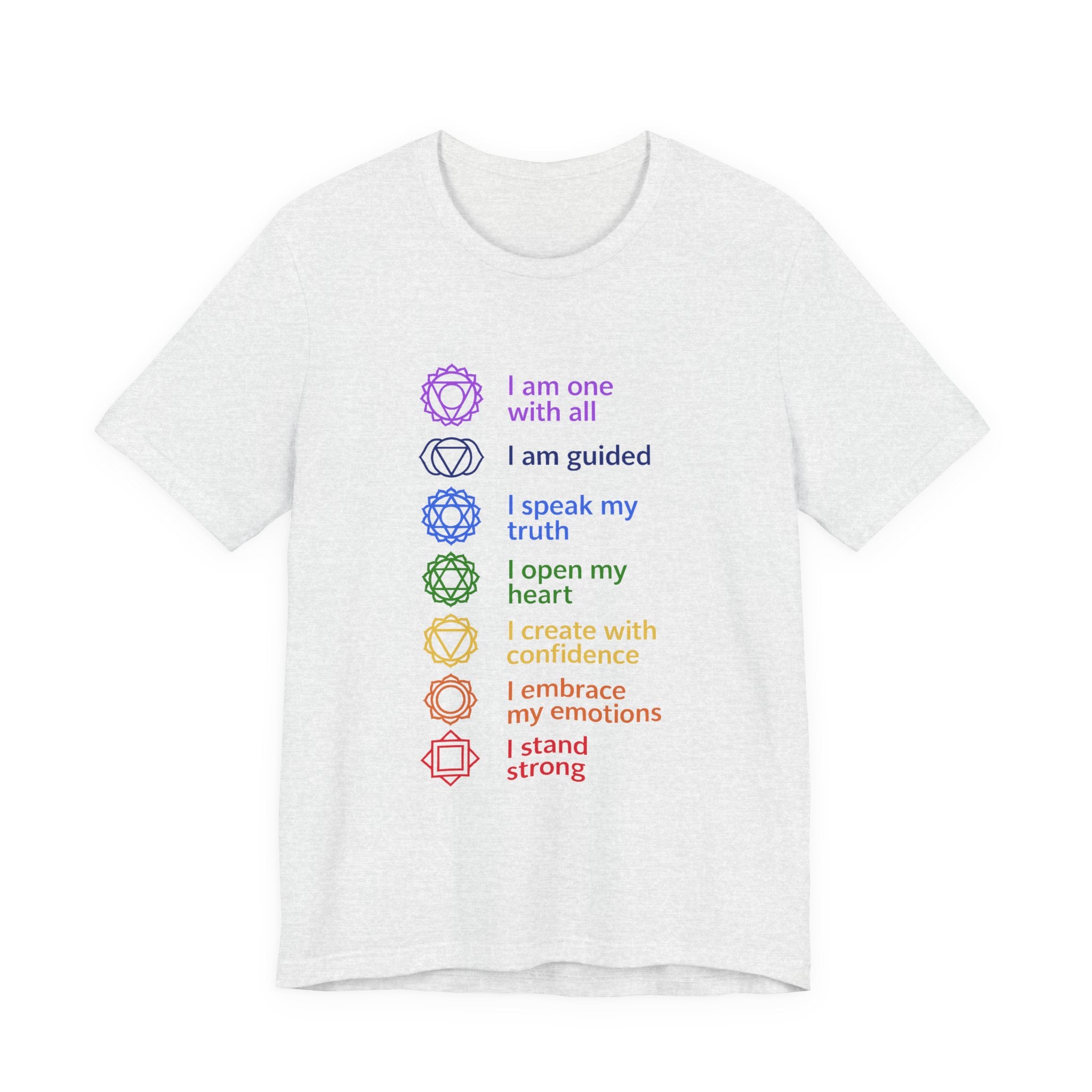 7 Chakras Positive Energy Tee, Spiritual Shirt, Mindfulness Gift, Self-Care Apparel, Positive Vibes T-Shirt, Yoga Wear