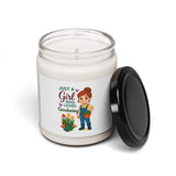 Gardening Girl Soy Candle — "Just a Girl Who Loves Gardening" 9oz Scented Jar