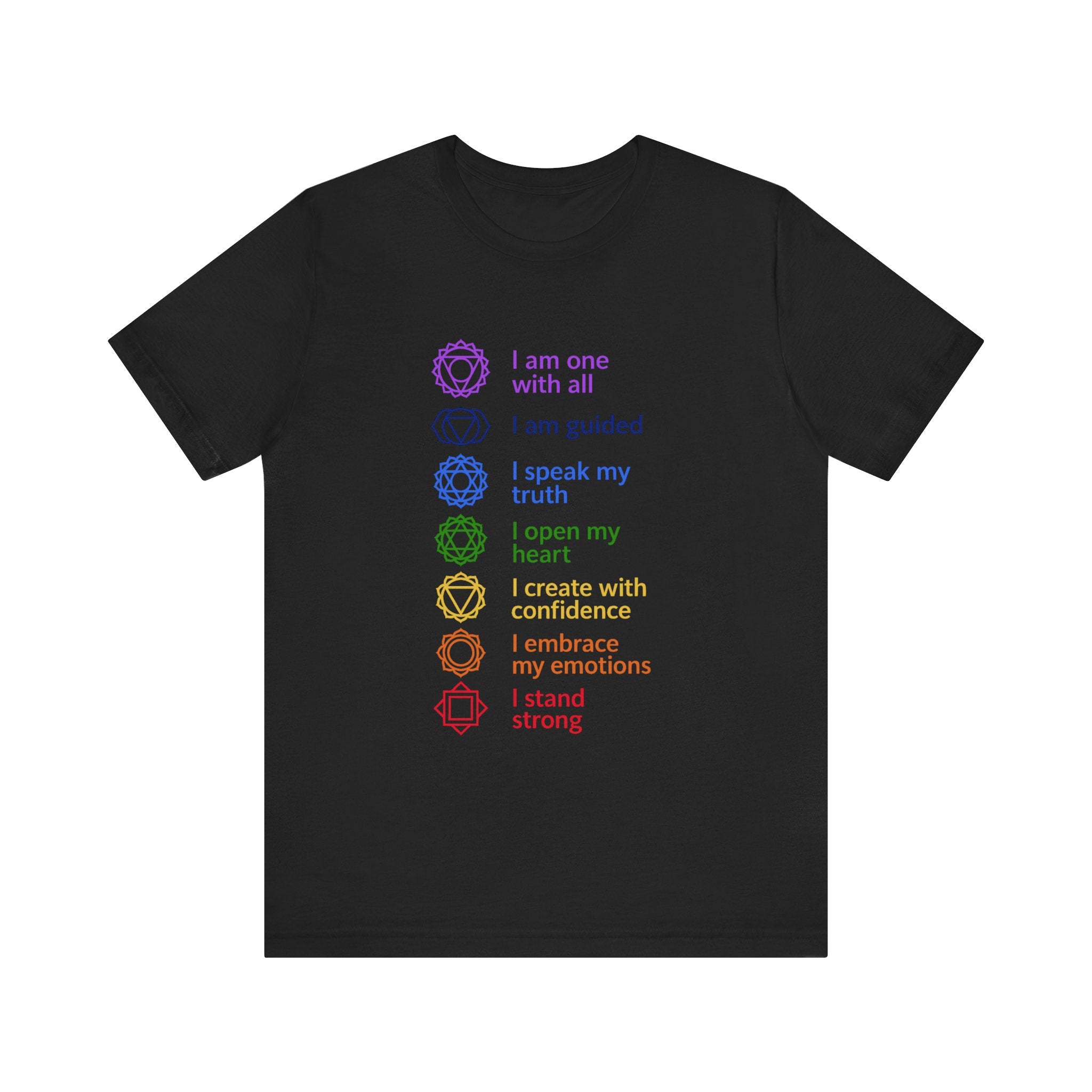 7 Chakras Positive Energy Tee, Spiritual Shirt, Mindfulness Gift, Self-Care Apparel, Positive Vibes T-Shirt, Yoga Wear
