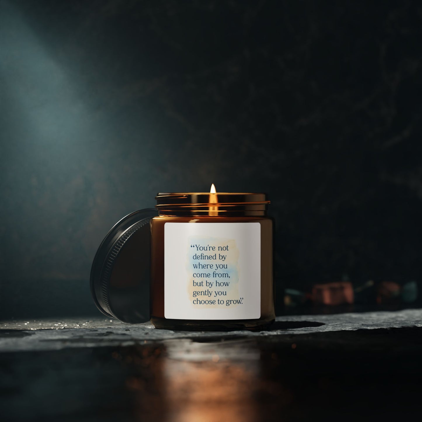 Inspirational Amber Soy Candle — “You’re Not Defined…” Motivational Scented Candle