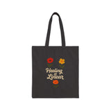 Healing is Linear Cotton Canvas Tote Bag - Eco-Friendly Reusable Shopping Bag