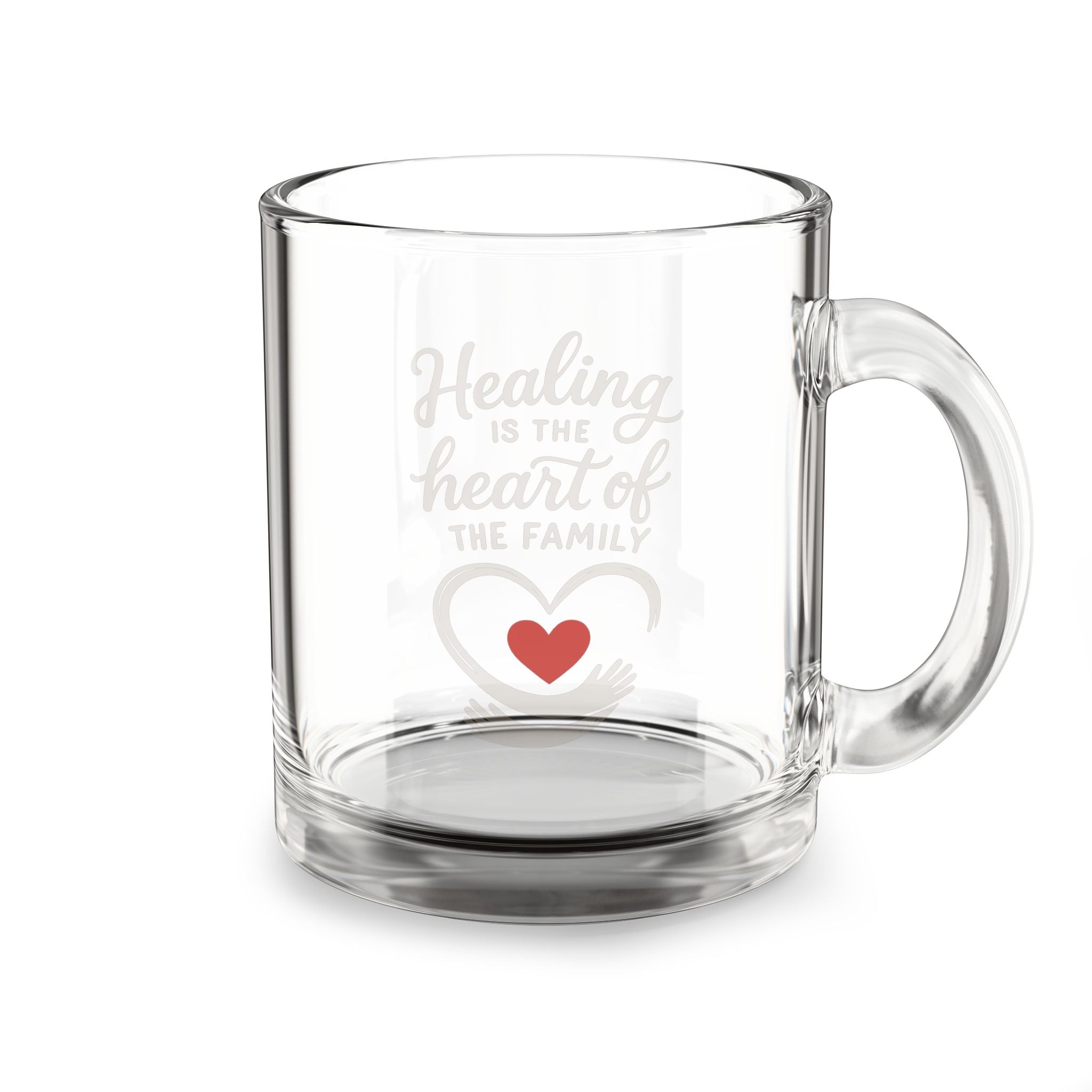 Heartfelt Family Glass Mug, 10oz - Unique Gift for Loved Ones