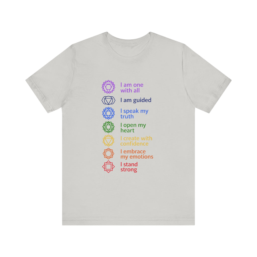 7 Chakras Positive Energy Tee, Spiritual Shirt, Mindfulness Gift, Self-Care Apparel, Positive Vibes T-Shirt, Yoga Wear