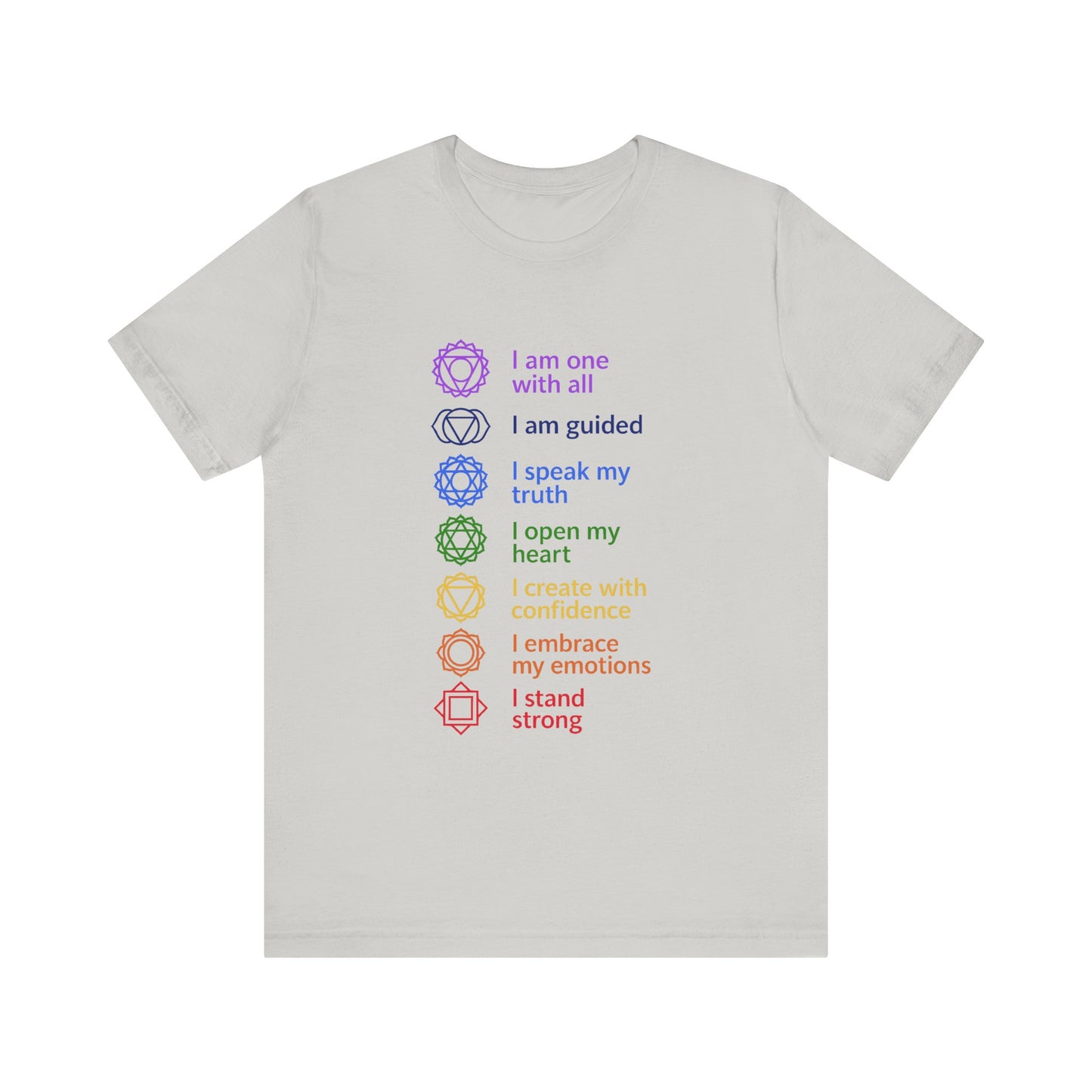 7 Chakras Positive Energy Tee, Spiritual Shirt, Mindfulness Gift, Self-Care Apparel, Positive Vibes T-Shirt, Yoga Wear