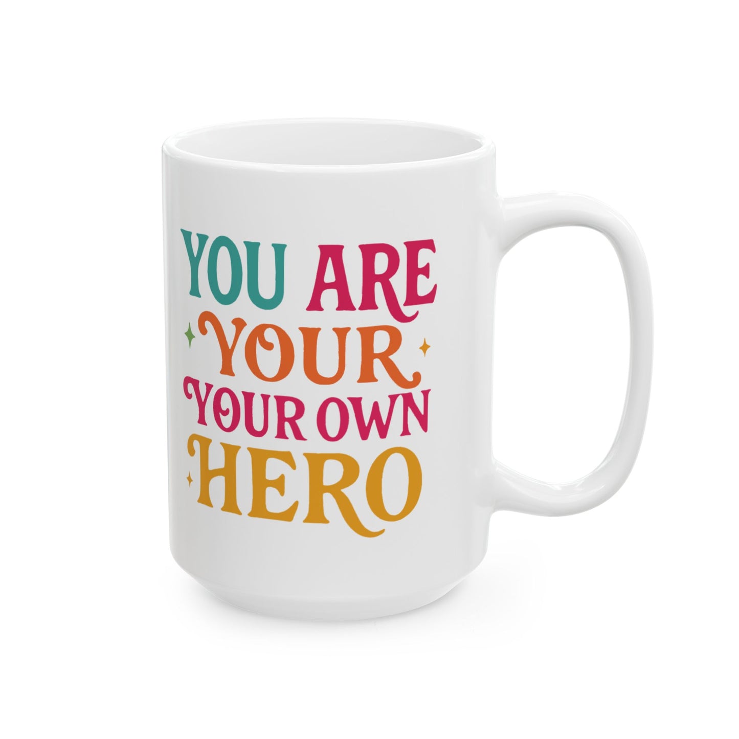 Colorful Motivational Ceramic Mug | Inspirational Gift for Coffee Lovers, Fun Kitchenware, Positive Affirmation Cup, Unique Drinkware