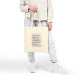 Canvas Tote Bag — “You’re not defined by where you come from, but by how gently you choose to grow” Inspirational Quote