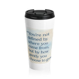 Inspirational Travel Mug — “You’re not defined by where you come from, but by how gently you choose to grow”