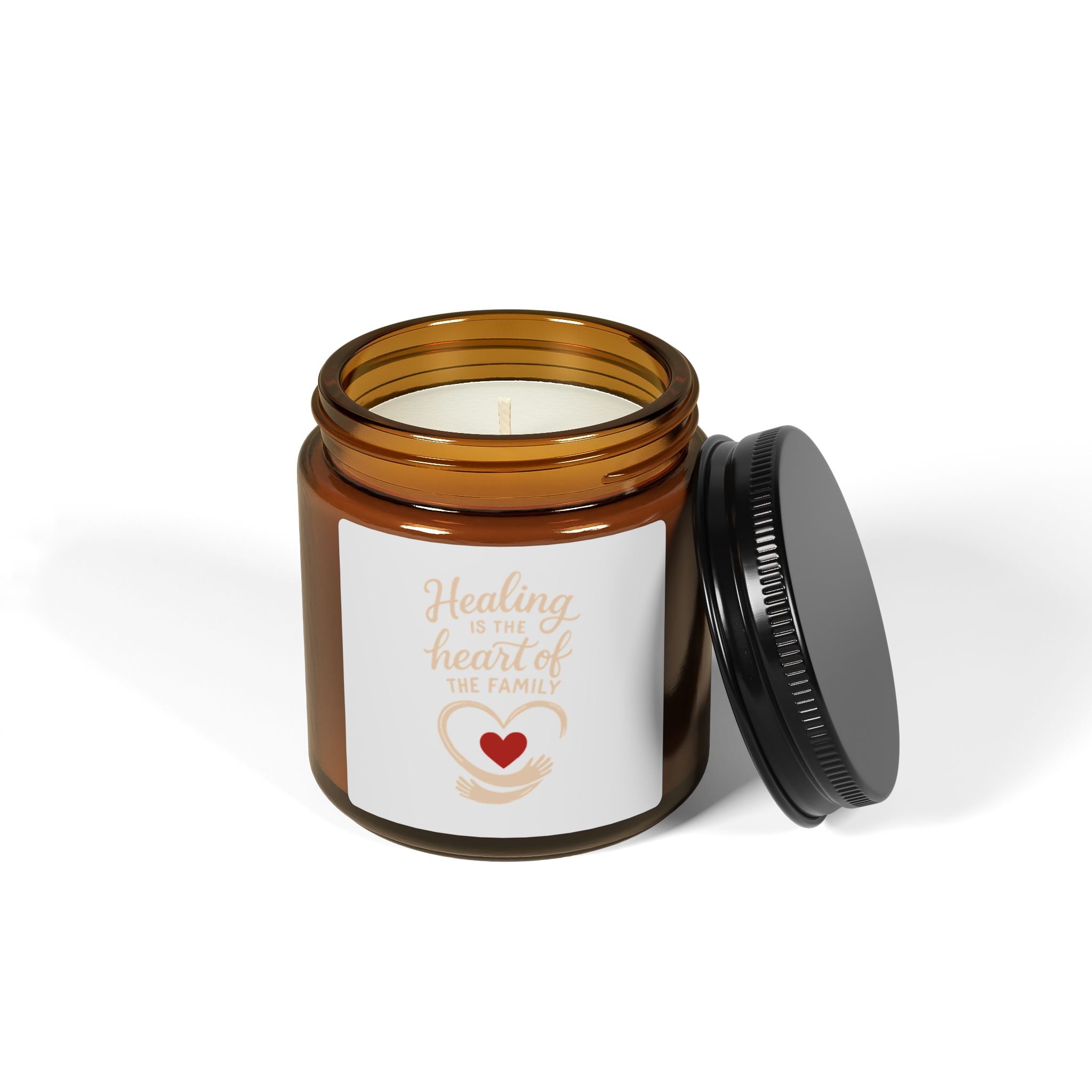 Healing Heart Soy Candle – Aromatic Amber Jar for Home & Gifts