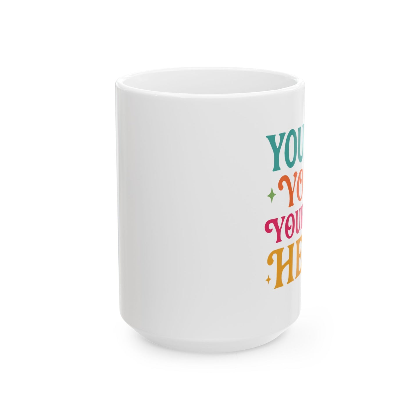 Colorful Motivational Ceramic Mug | Inspirational Gift for Coffee Lovers, Fun Kitchenware, Positive Affirmation Cup, Unique Drinkware