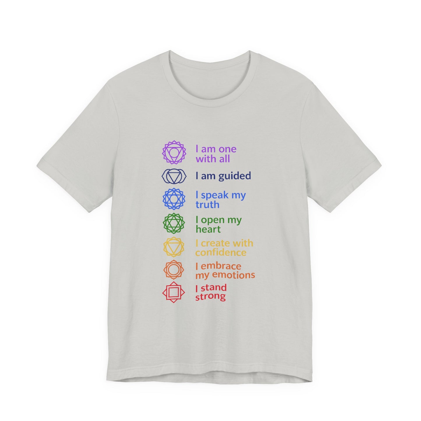7 Chakras Positive Energy Tee, Spiritual Shirt, Mindfulness Gift, Self-Care Apparel, Positive Vibes T-Shirt, Yoga Wear
