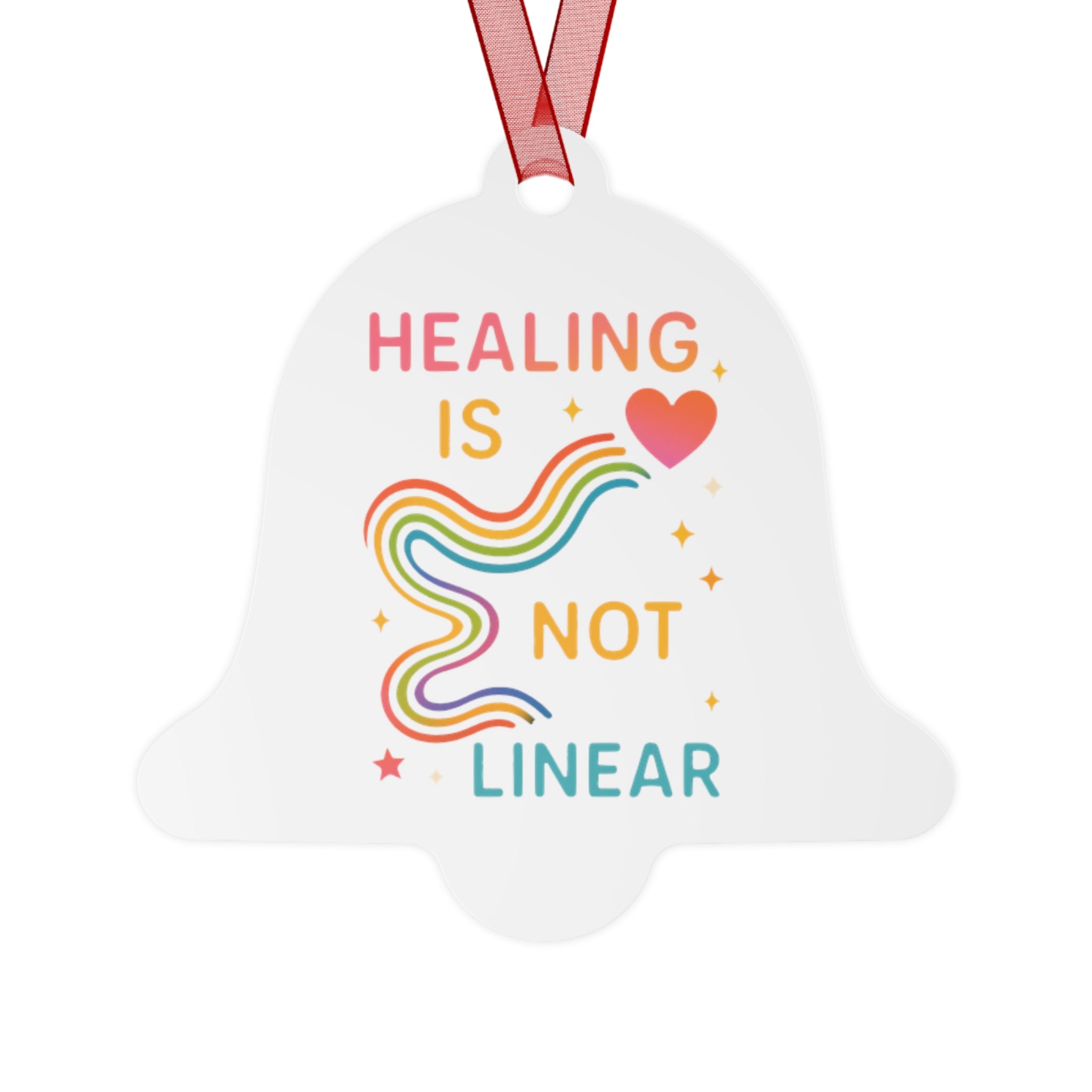 Colorful Healing Metal Ornaments | Holiday Decor, Gift, Keepsake, Rainbow Bell, Healing Reminder