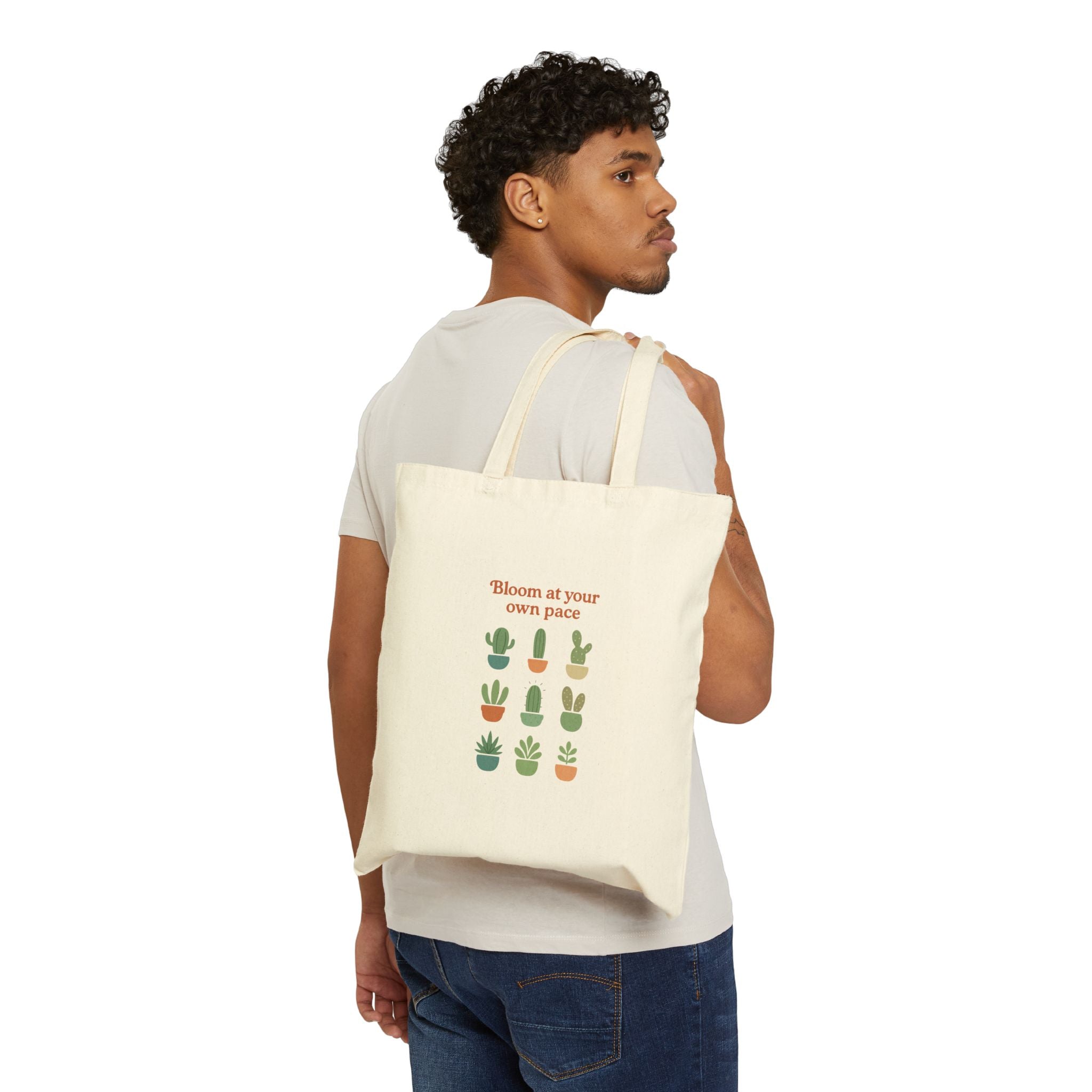 Bloom At Your Own Pace Canvas Tote Bag
