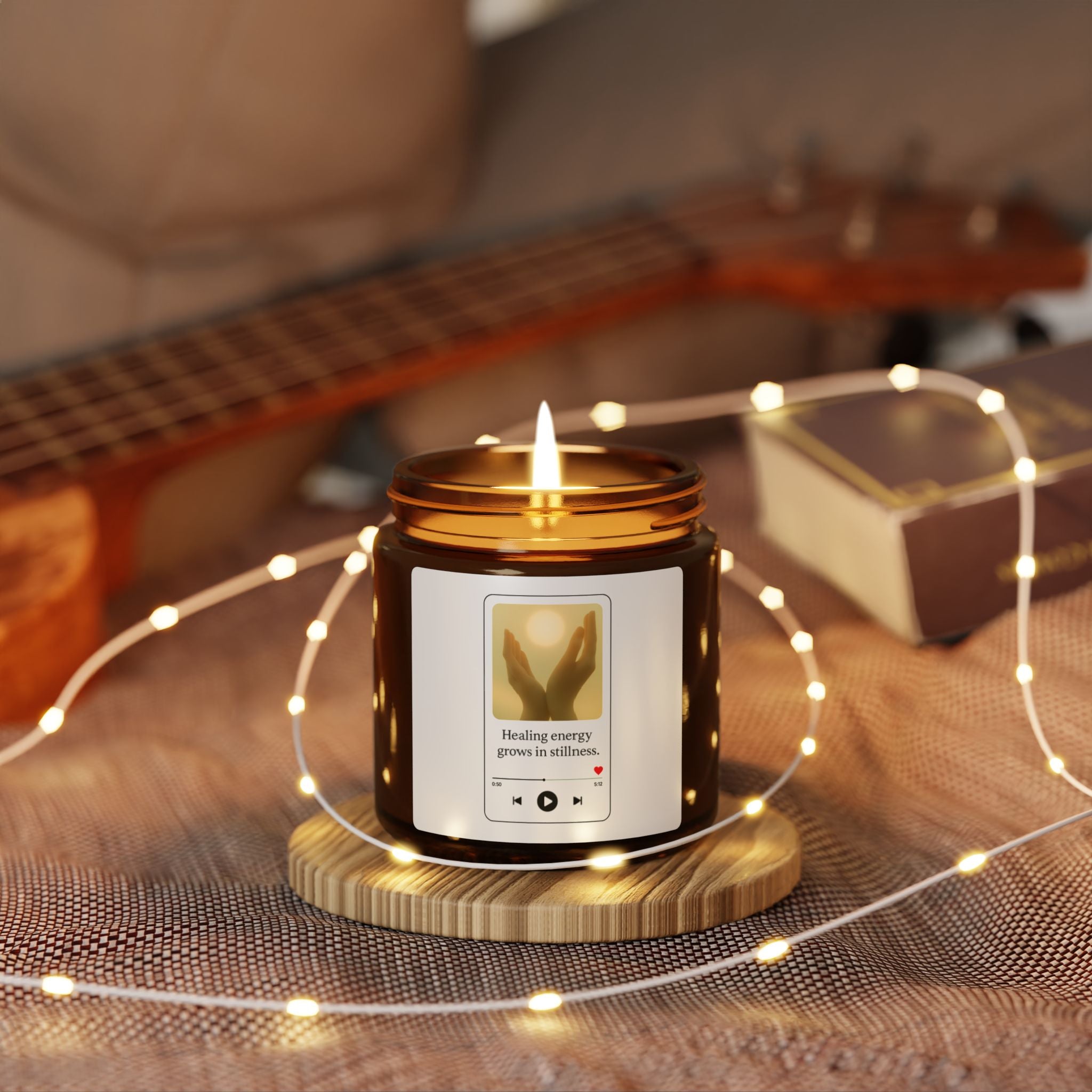 Healing Energy Scented Soy Candle - Amber Jar