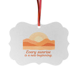 Aluminum Ornament – 'Every Sunrise Is a New Beginning' Inspirational Sunrise Decoration