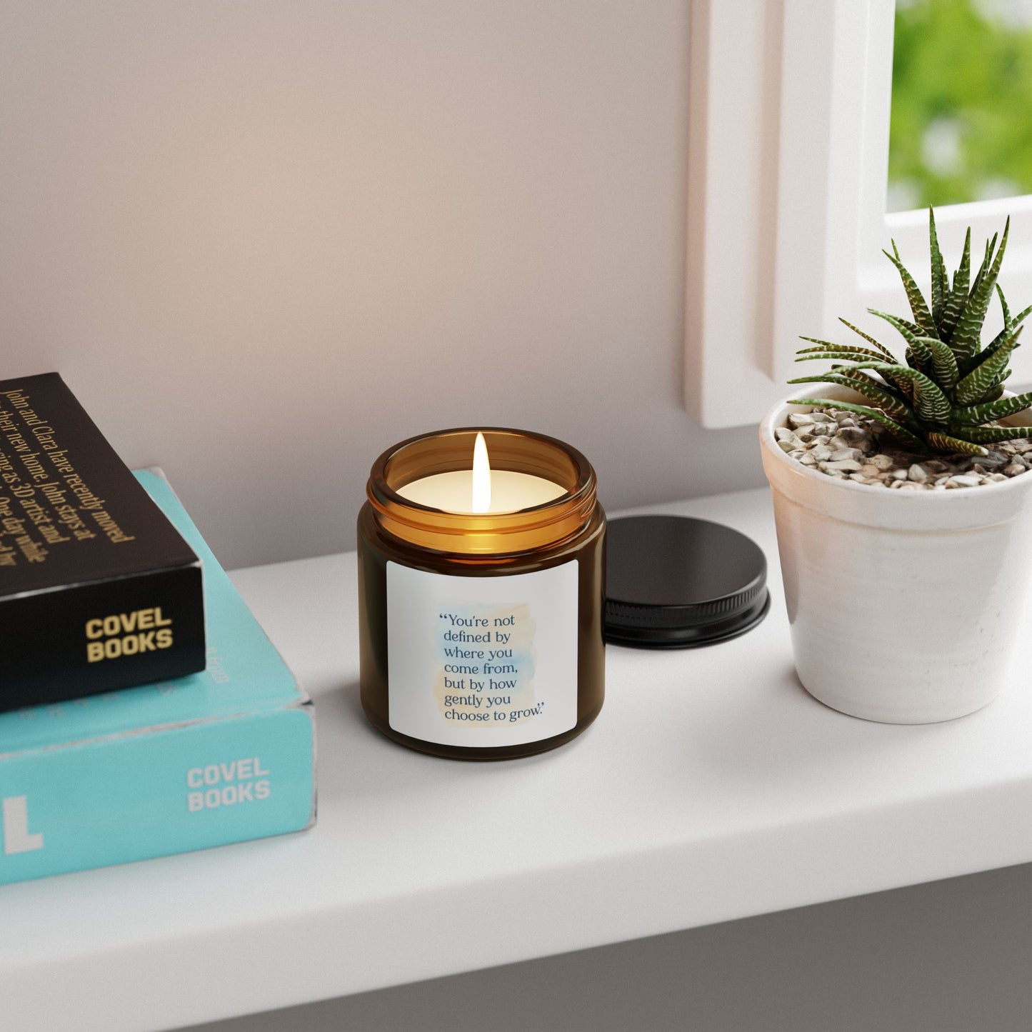 Inspirational Amber Soy Candle — “You’re Not Defined…” Motivational Scented Candle