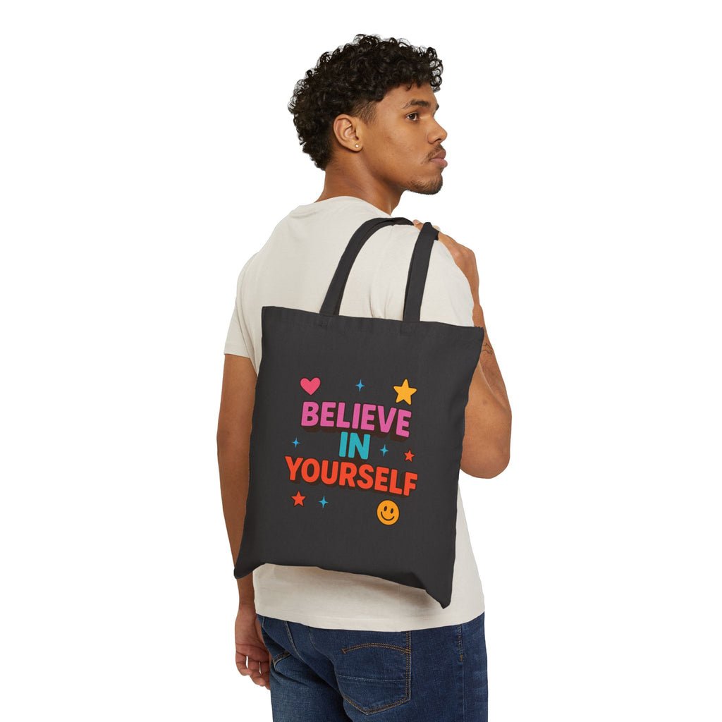 Believe in Yourself Tote Bag, Motivational Shopping Bag, Eco-Friendly Tote, Gift for Friends, Casual Everyday Use